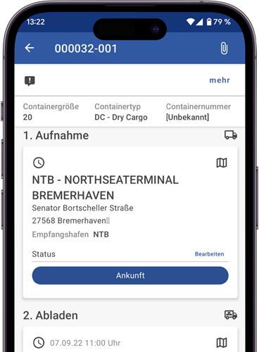 Screenshot mobiler Contado-App